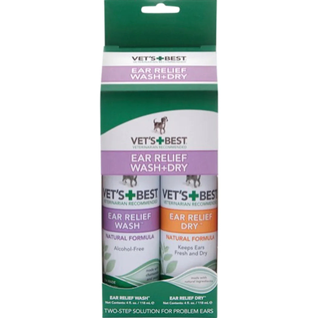 Vet's Best Ear Relief Wash + Dry 2X118 ml