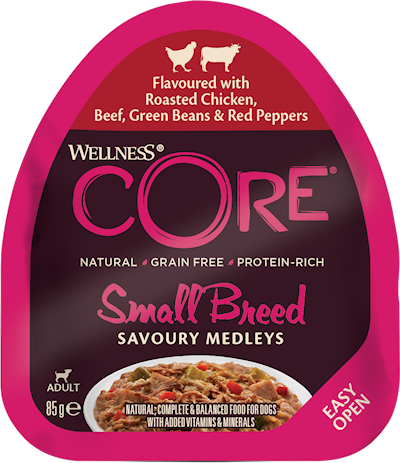 Preview of Core Petfood Dog Adult Savoury Medleys Small Breed Chicken, Beef, Beans & Pepper Wet 12 x 85 g