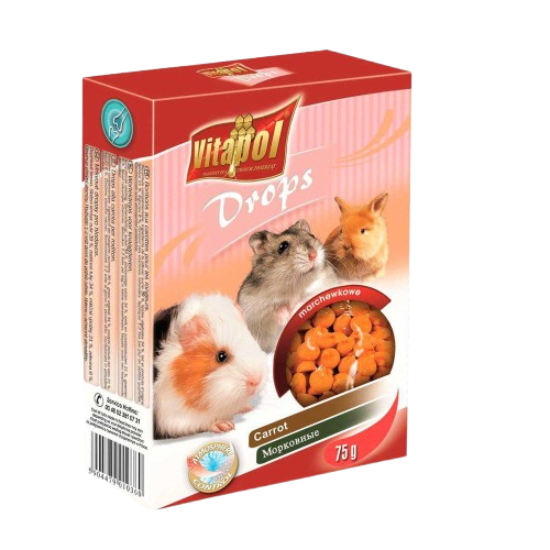 Vitapol - Drops Gnagare Morot 75 g - Smådjur - Godis & Gnagstänger - Belöningsgodis för smådjur - ZOO.se