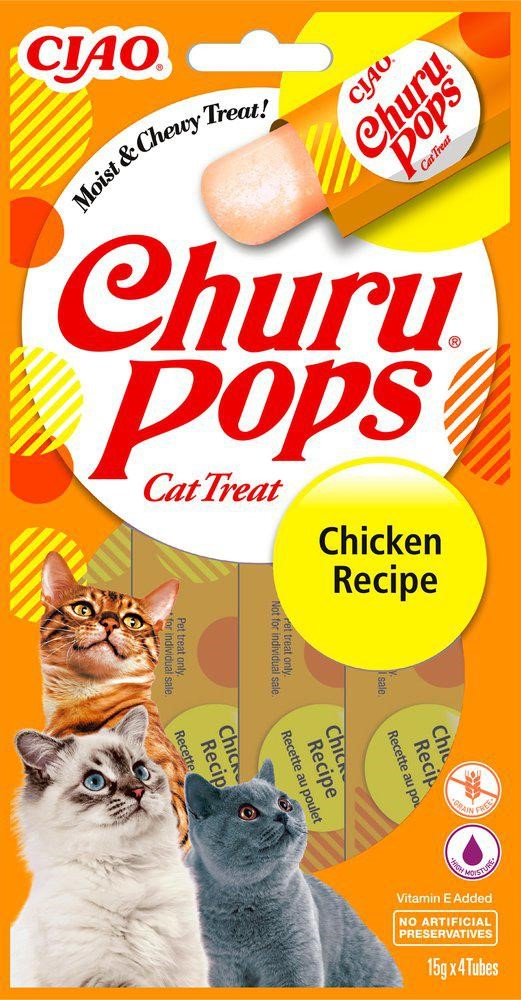 Churu - Cat Pops Chicken, 4-pack - Katt - Kattgodis & Kattgräs - Belöningsgodis för katt - ZOO.se