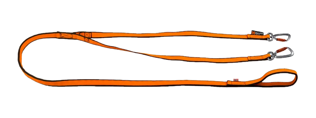 Bungee leash double black/orange one size