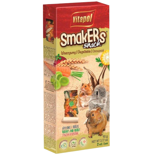Vitapol - Smakers Gnagare Grönsaker 90 g - Smådjur - Godis & Gnagstänger - ZOO.se