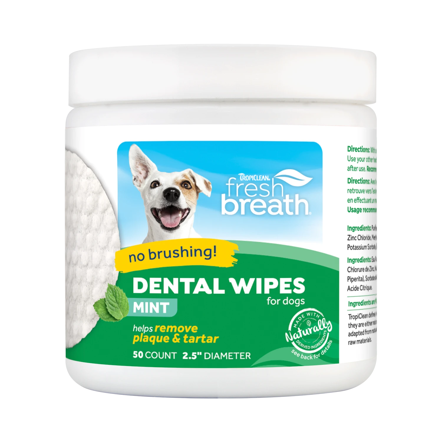 TropiClean Fresh Breath Dental Wipes 50 stk. | ZOO.no