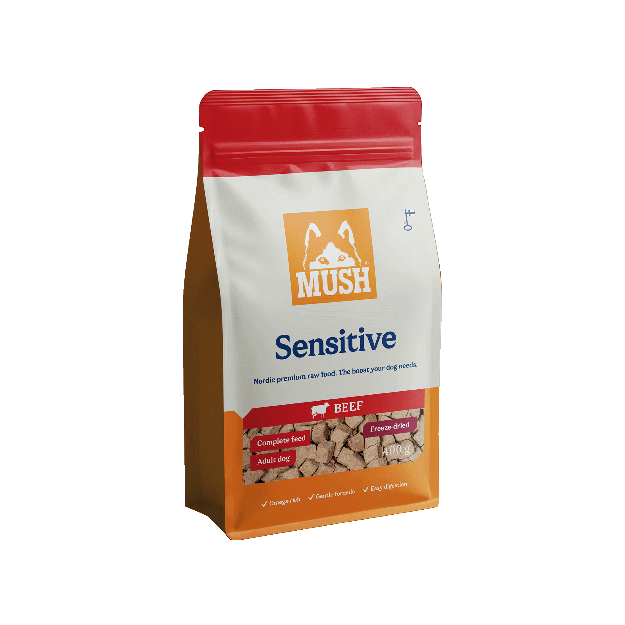 Mush Sensitive Frystorkat Nöt 400 g - Hund - Hundmat & hundfoder - Torrfoder för hund - Mush - ZOO.se