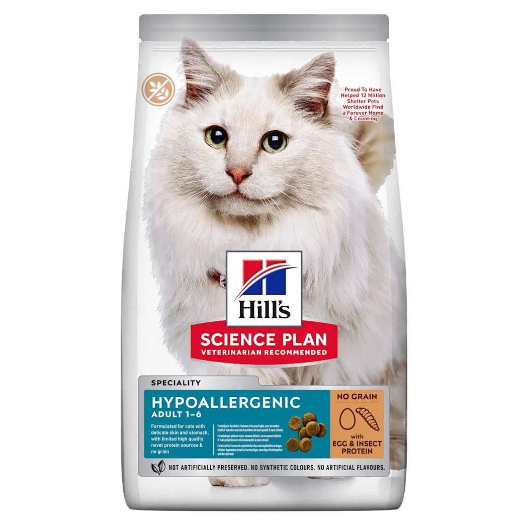 Hills Science Plan Allergivennlig fôr for voksne katter med egg- og insektprotein
