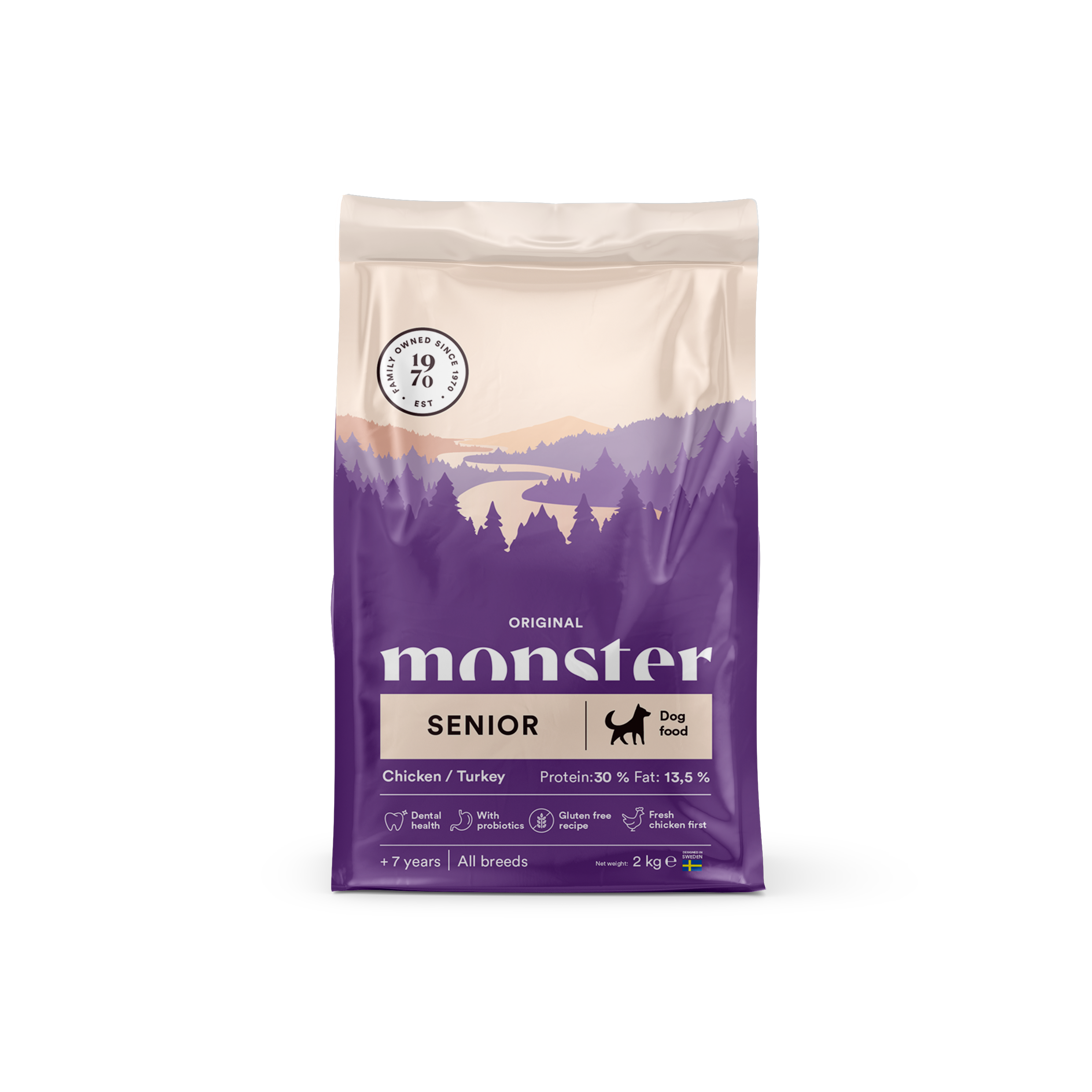 Monster Pet Food - Monster Dog Original Senior Chicken/Turkey 2 kg - Koirat - Koiranruoka - Kuivaruoka
