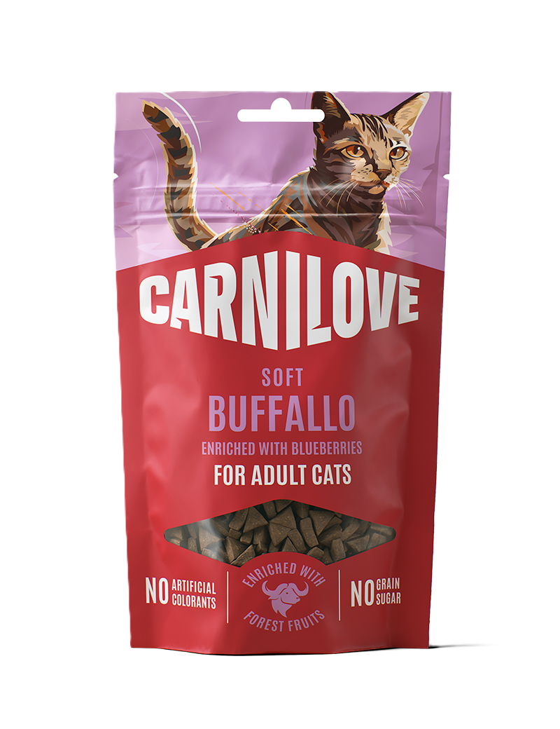 Carnilove Cat Soft Snack Buffallo enriched with Blueberries 50g
