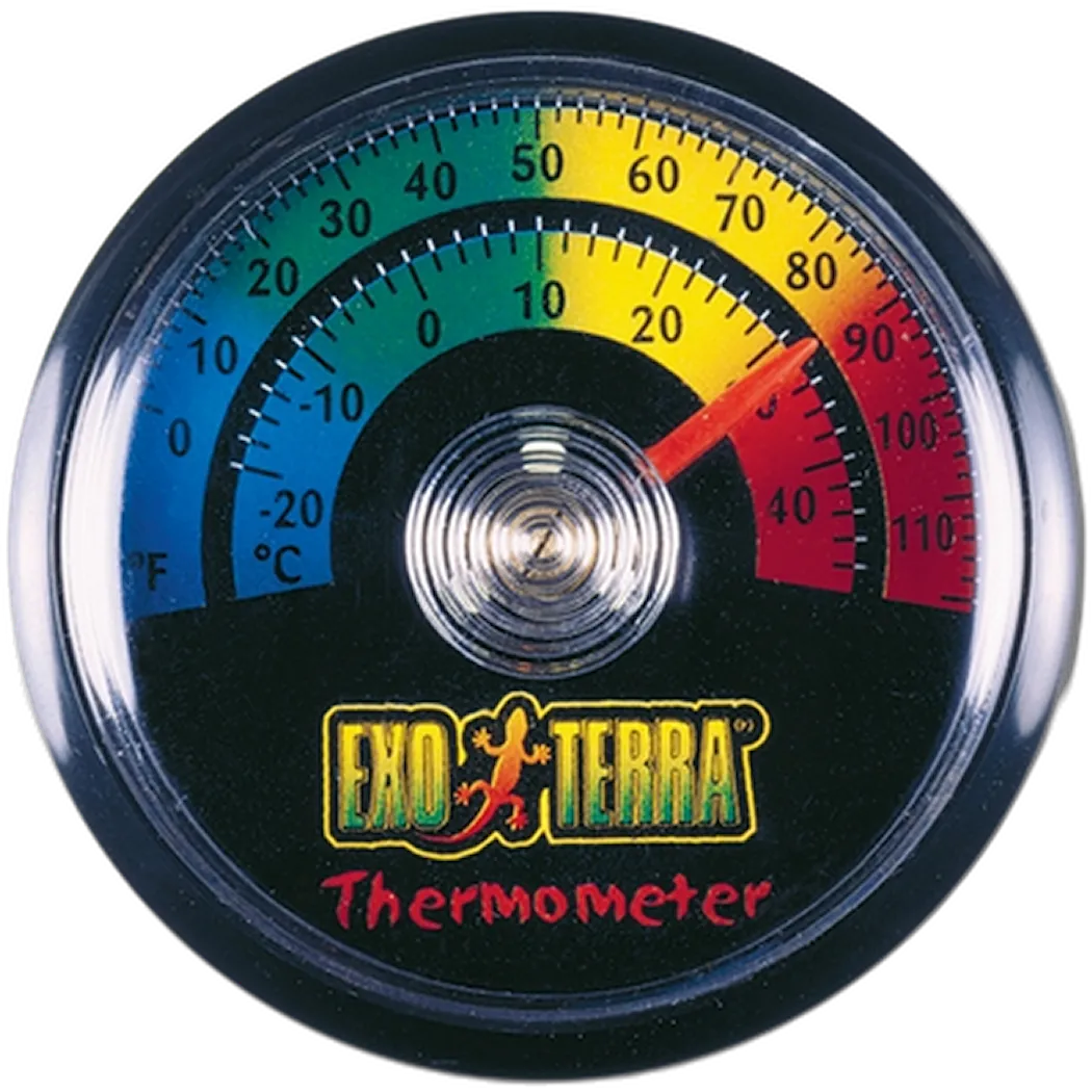 Exoterra Analog Thermometer - Terrarium Temperature Black 5 cm