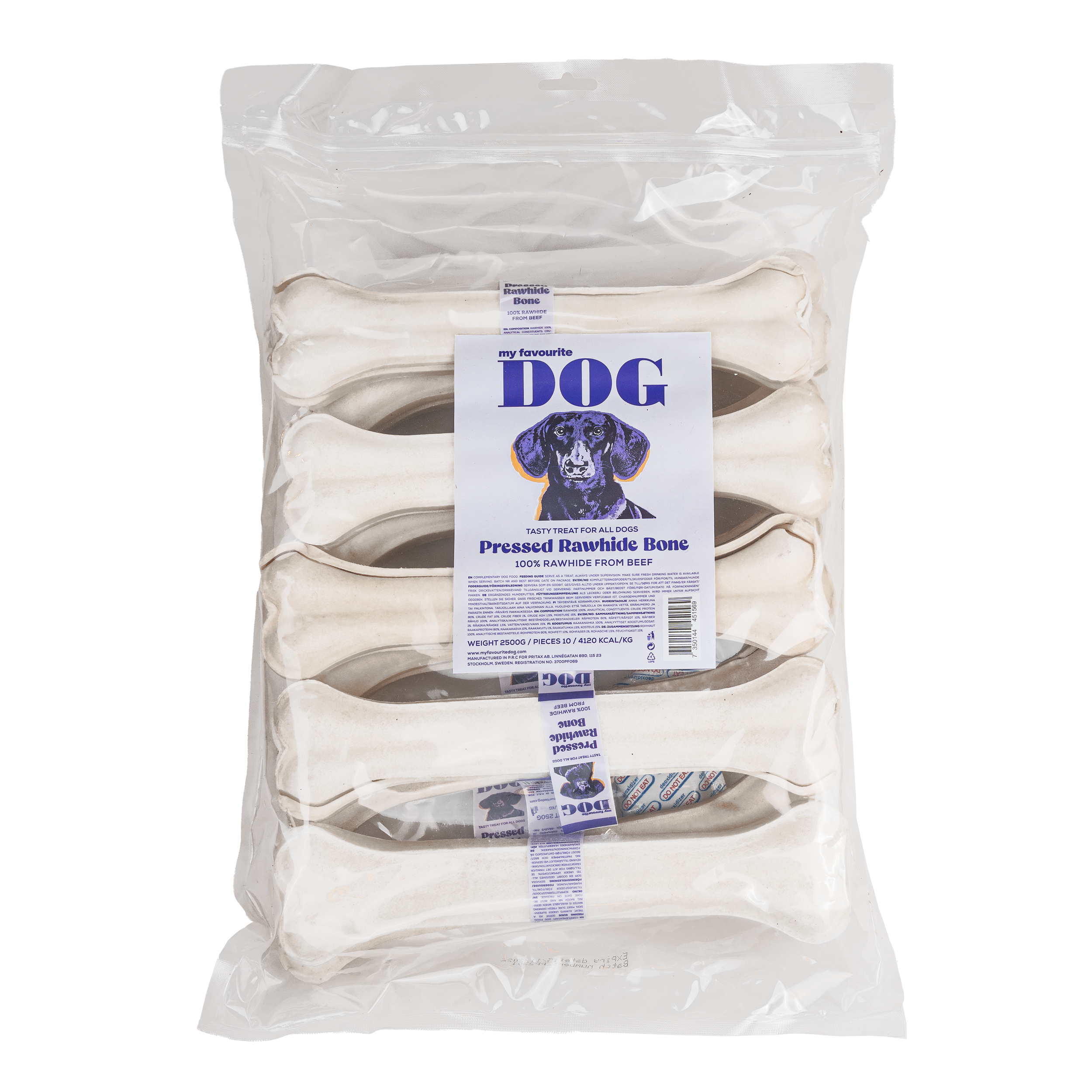 My favourite DOG - Tyggebein av presset råhud, 26 cm, 10-pk. - Hund - Hundegodbiter & tyggebein - Hundebein & tyggekringler - ZOO.no