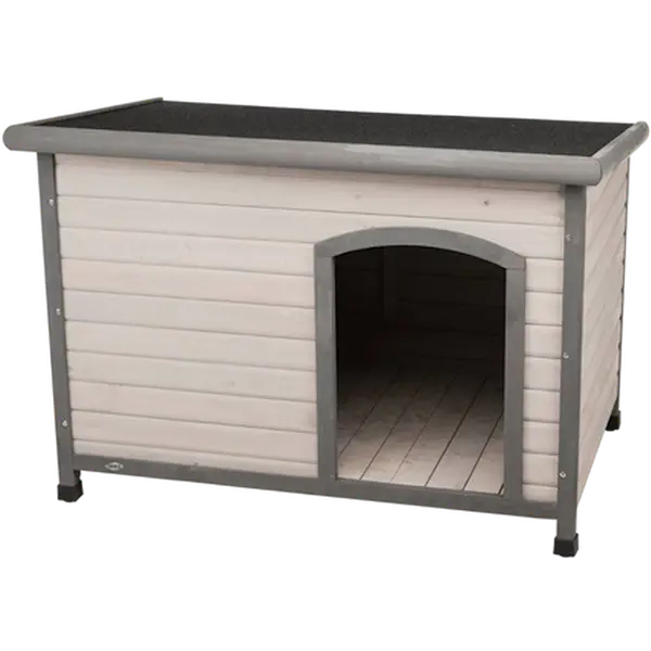 Natura Flat Roof Dog Kennel Grey 104×72×68cm