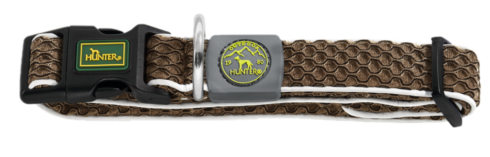 Hunter - Hundehalsbånd Hilo Vario Basic Mesh Brun S-M 30-43cm - Hund - Halsbånd - ZOO.no
