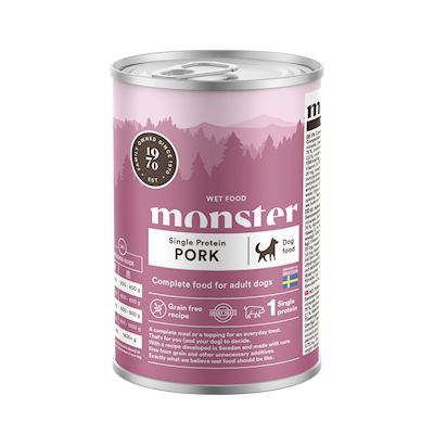 Preview of Monster Pet Food Dog Adult Single Protein Pork Can 400 g