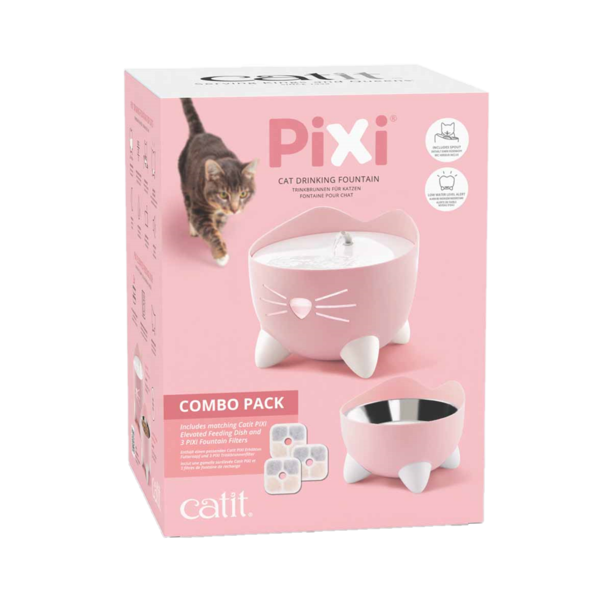 Catit - Vattenfontän med matskål Pixi Rosa - Katt - Matplats & Vattenfontäner för katt - ZOO.se
