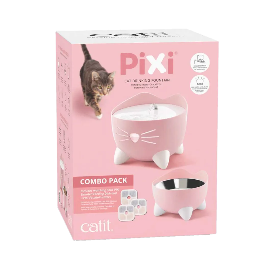Catit Vannfontene med matskål Pixi Pink