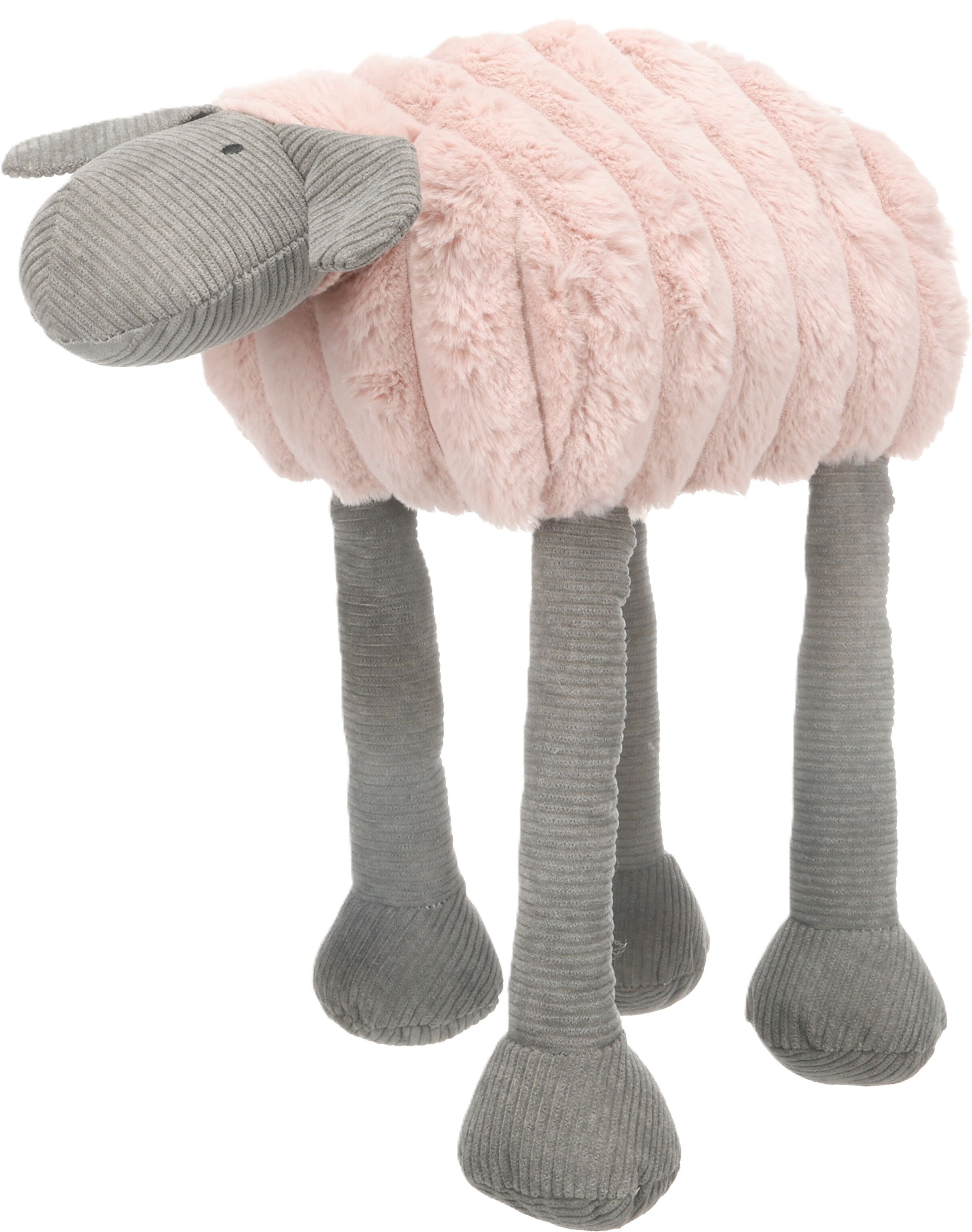 Hundleksak Ribola Sheep lying Rosa S, 15 x 28 x 30 cm