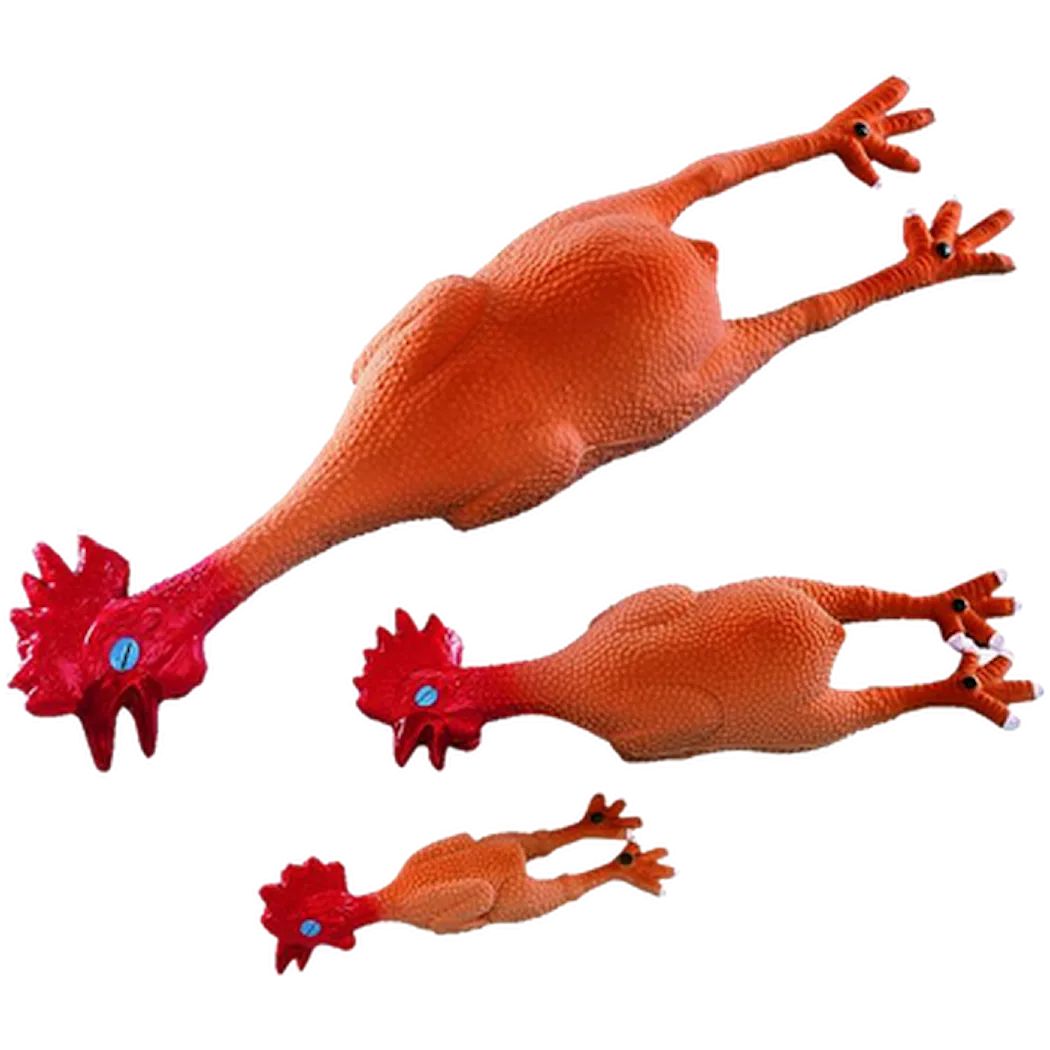 Nobby Latex Toy Long Chicken with Squeaker