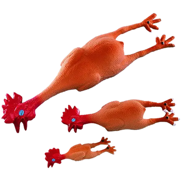 Latex Toy Long Chicken with Squeaker