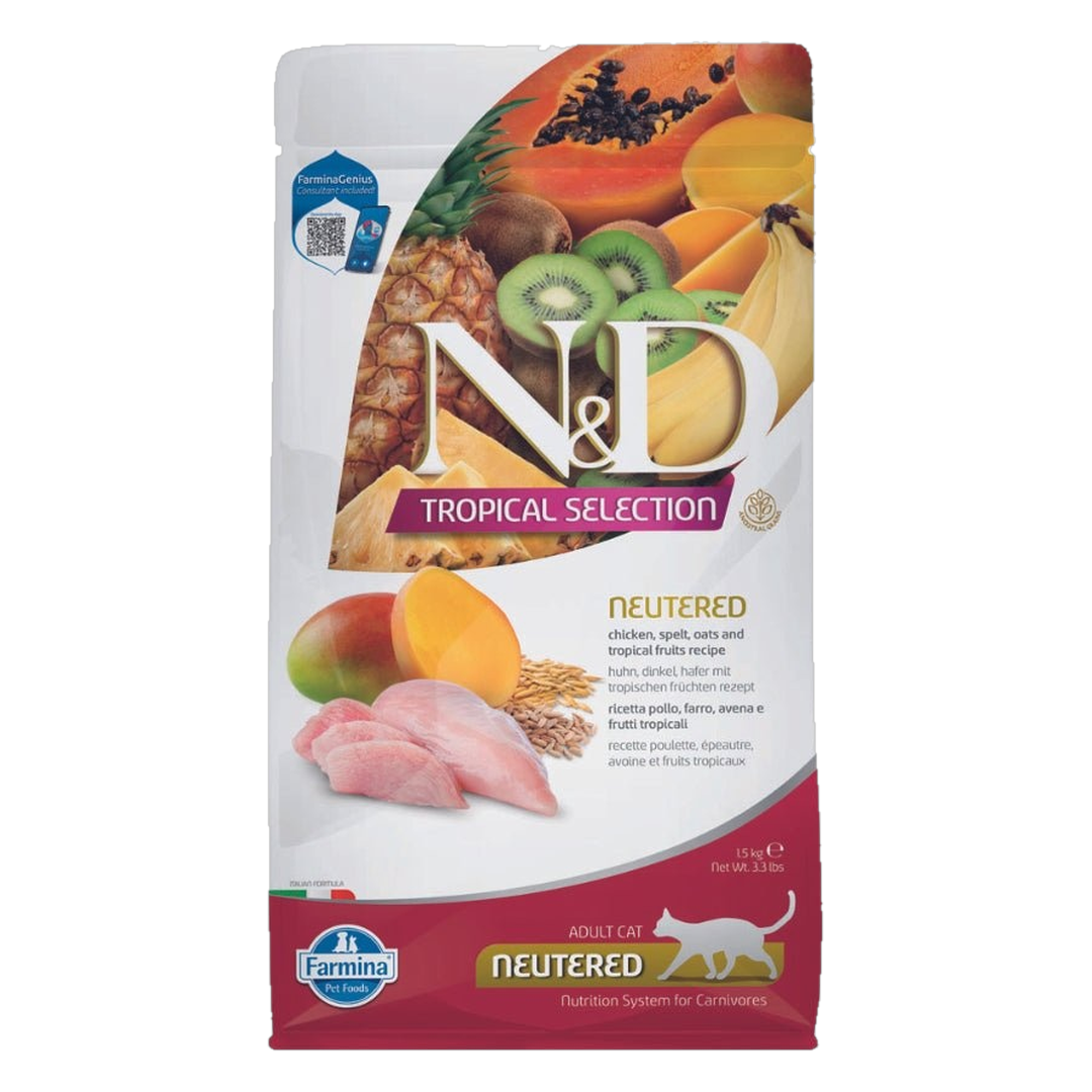 N&D Tropical Selection Torrfoder Neutered Kyckling 1,5 kg
