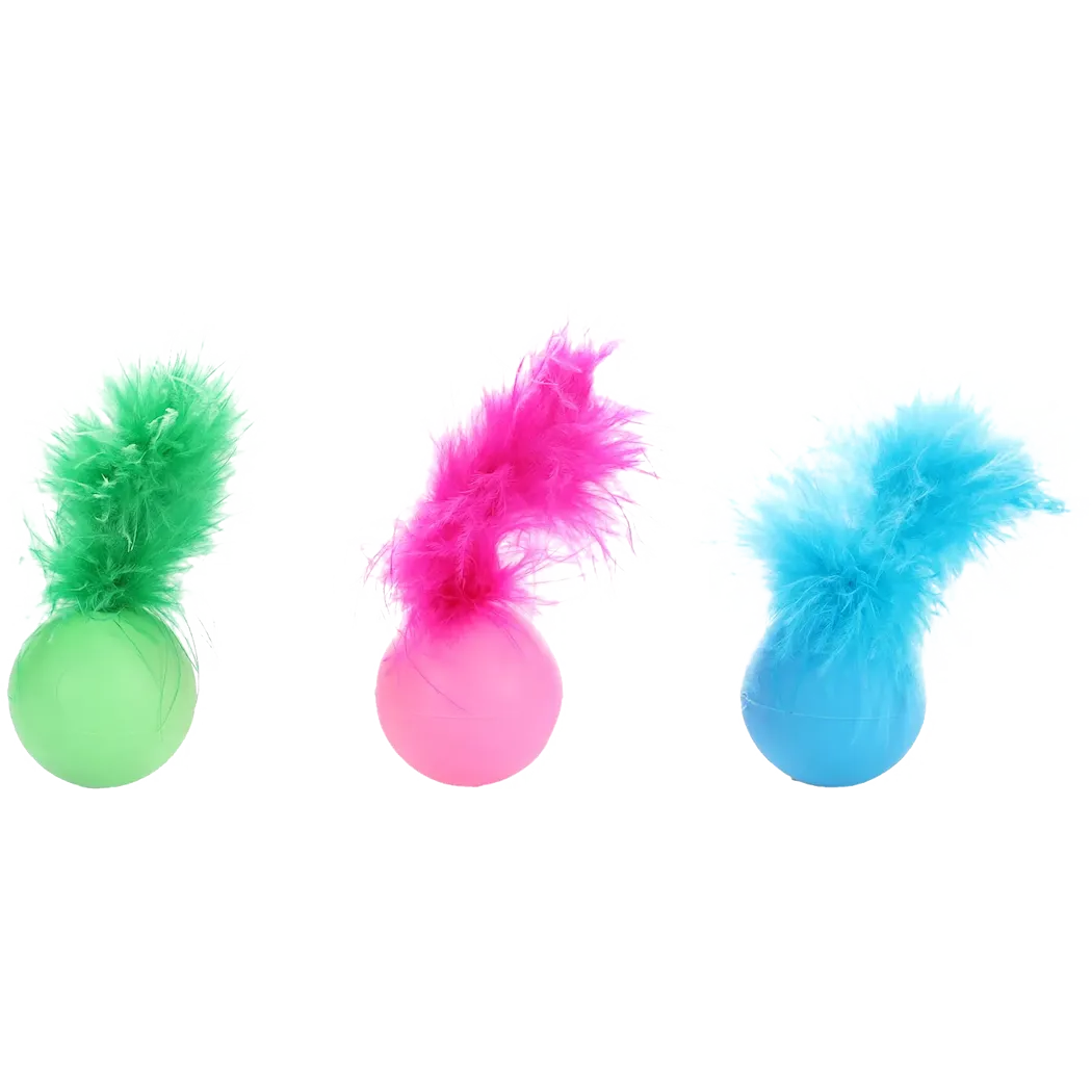 Cat Toy Howi Ball Feathers Mix 4 cm