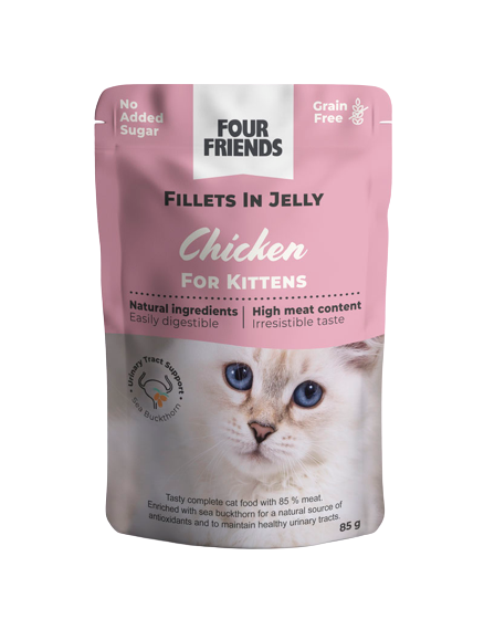 Cat Kitten Chicken in Jelly Pouch 85g - Katt - Kattfoder & kattmat - Blötmat & våtfoder till katt - FourFriends - ZOO.se