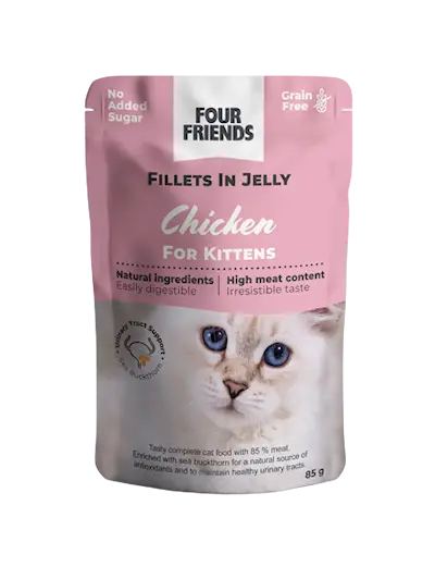 Four Friends Cat Kitten Chicken - Kanaa hyytelöpussissa 85 gr