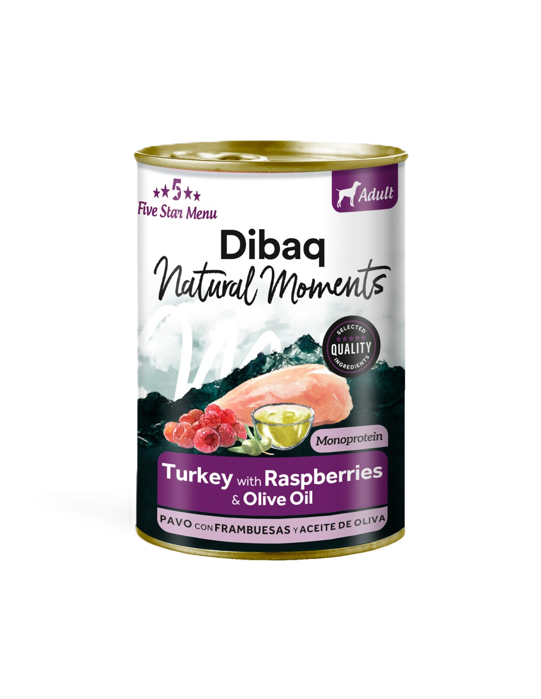 DIBAQ Natural Moments Dog Adult Turkey With Raspberries 380gr