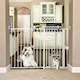 Pet Gate Maxi Extra Tall Walk-Through With Small Pet Door White 130-150 x 97 cm