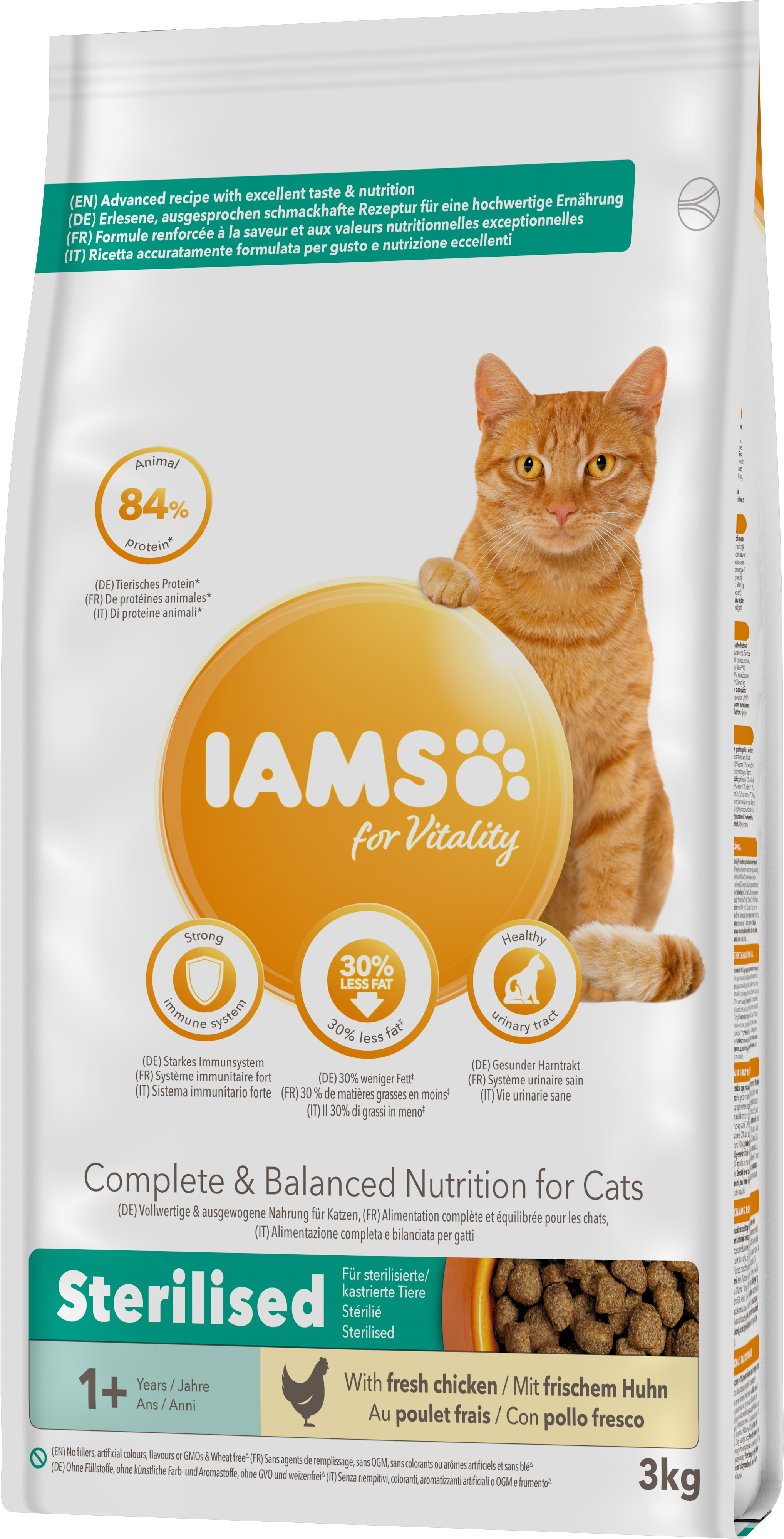 IAMS Cat Sterilised Chicken 3 kg - left.png