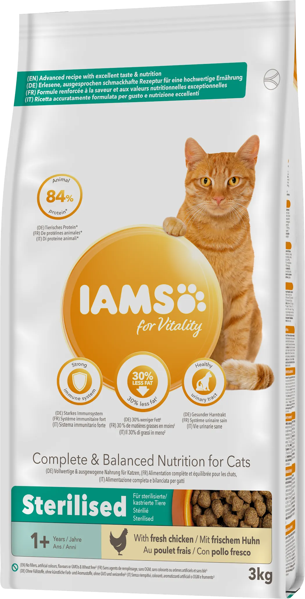 IAMS Cat Sterilised Chicken 3 kg - left.png