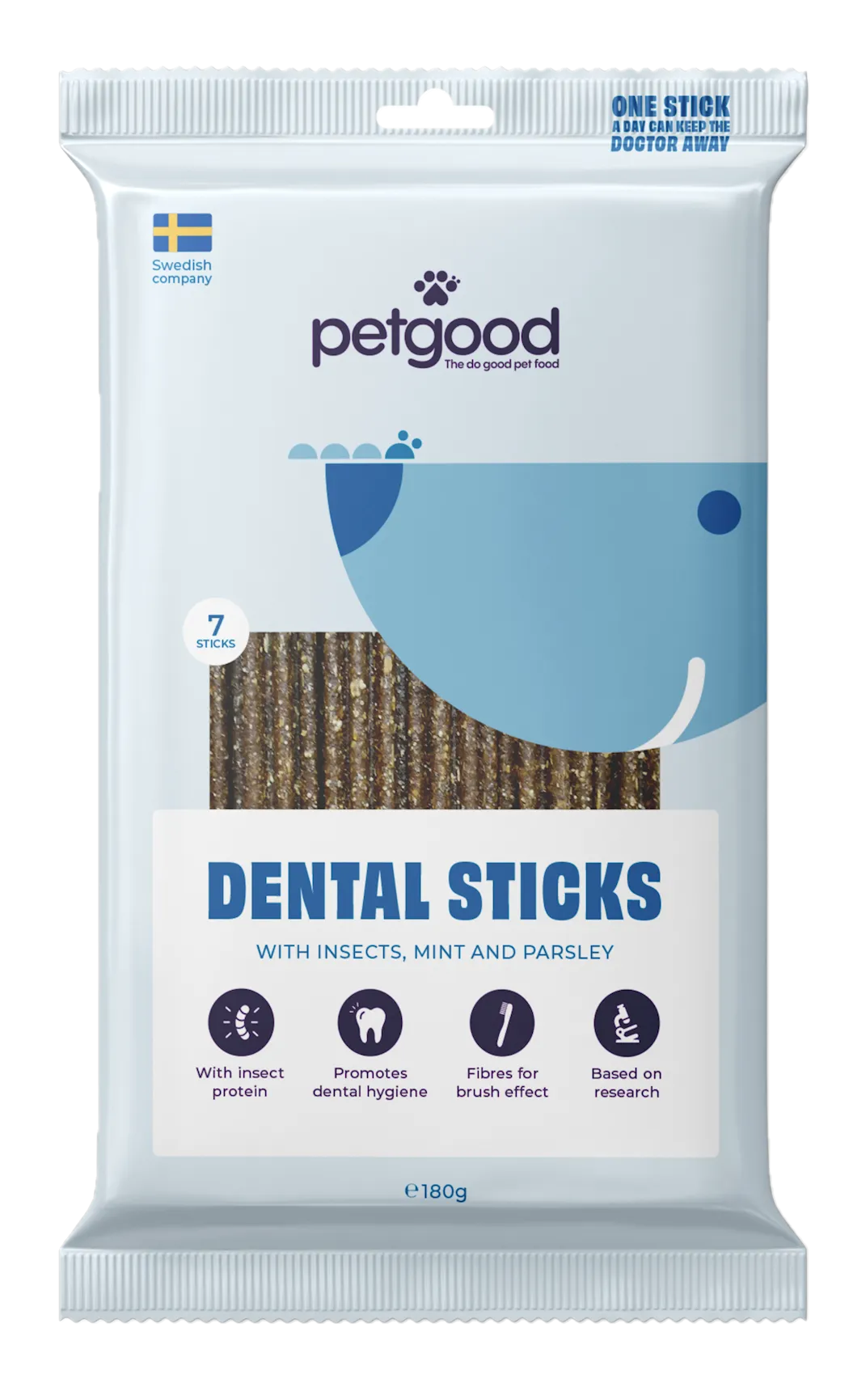 Petgood Dental Sticks med insektprotein for voksne hunder 7-pakning 180g