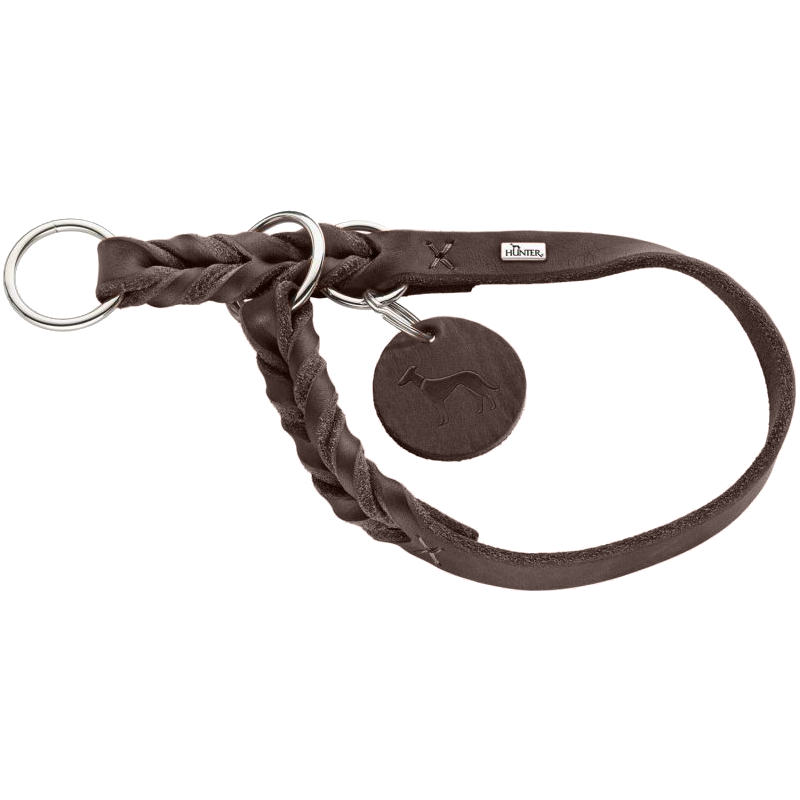 Hunter - Hundhalsband Ställbart Solid Education Brun L-XL - Halsmått 55-60cm - Hund - ZOO.se