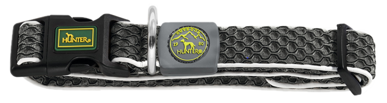 Hunter - Hundhalsband Hilo Vario Basic Mesh Antracit M-L 33-50cm - Hund - ZOO.se