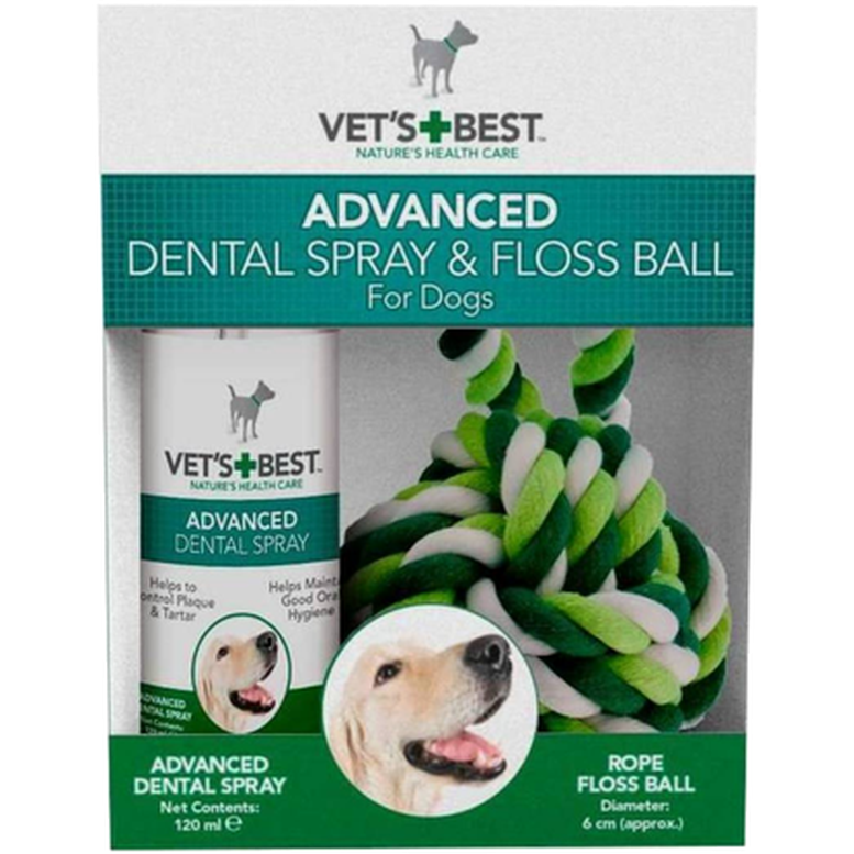 Vet's Best - Avancerad Dental Spray + Floss Ball 120 ml - Hund - Hundvård & Tillskott - ZOO.se