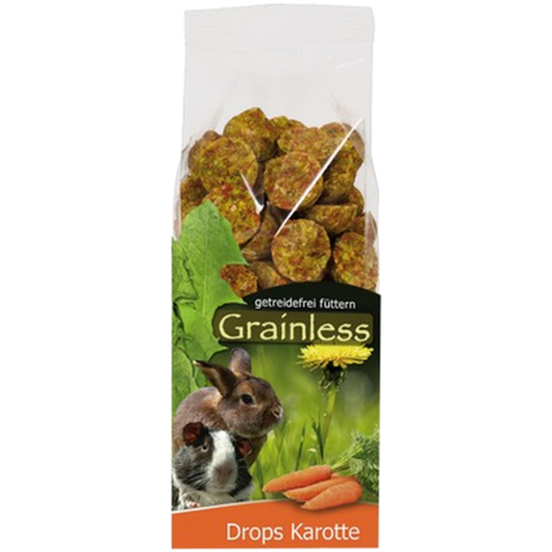 JR FARM - Grainless Drops gulrøtter 140 g - Smådyr - Godbiter og gnagestenger - Belønningsgodbit for smådyr - ZOO.no