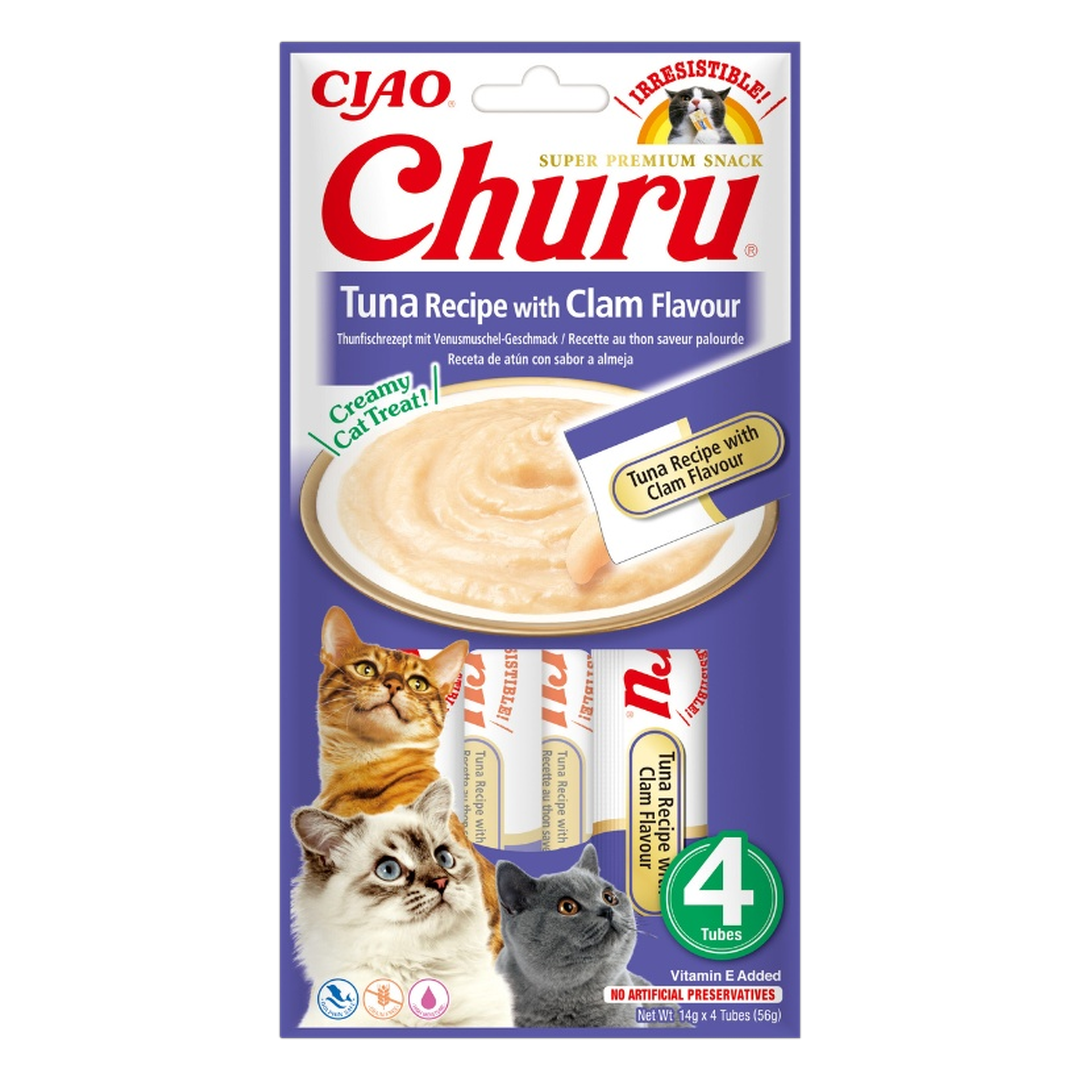 Churu Churu Kattgodis Tonfisk med Musselsmak 4-pack