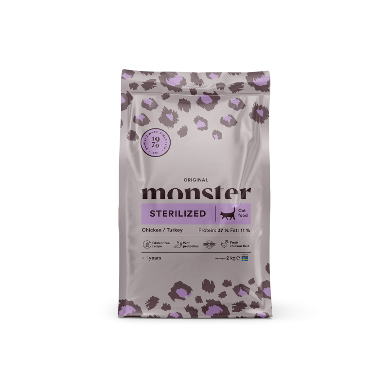 Monster Pet Food - Cat Original Sterilized Chicken/Turkey 2 kg - Katt - Kattfoder & kattmat - ZOO.se
