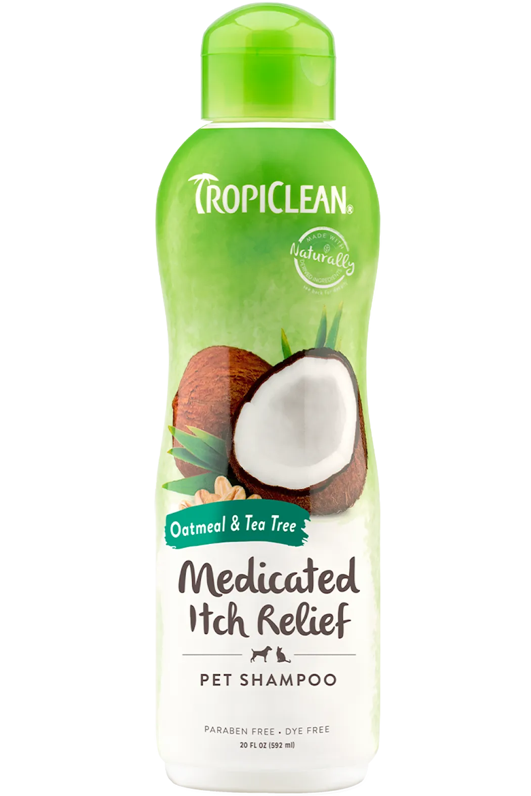 TropiClean Oatmeal & Tea Tree Medicated Itch Relief Shampoo for Pets 355 ml