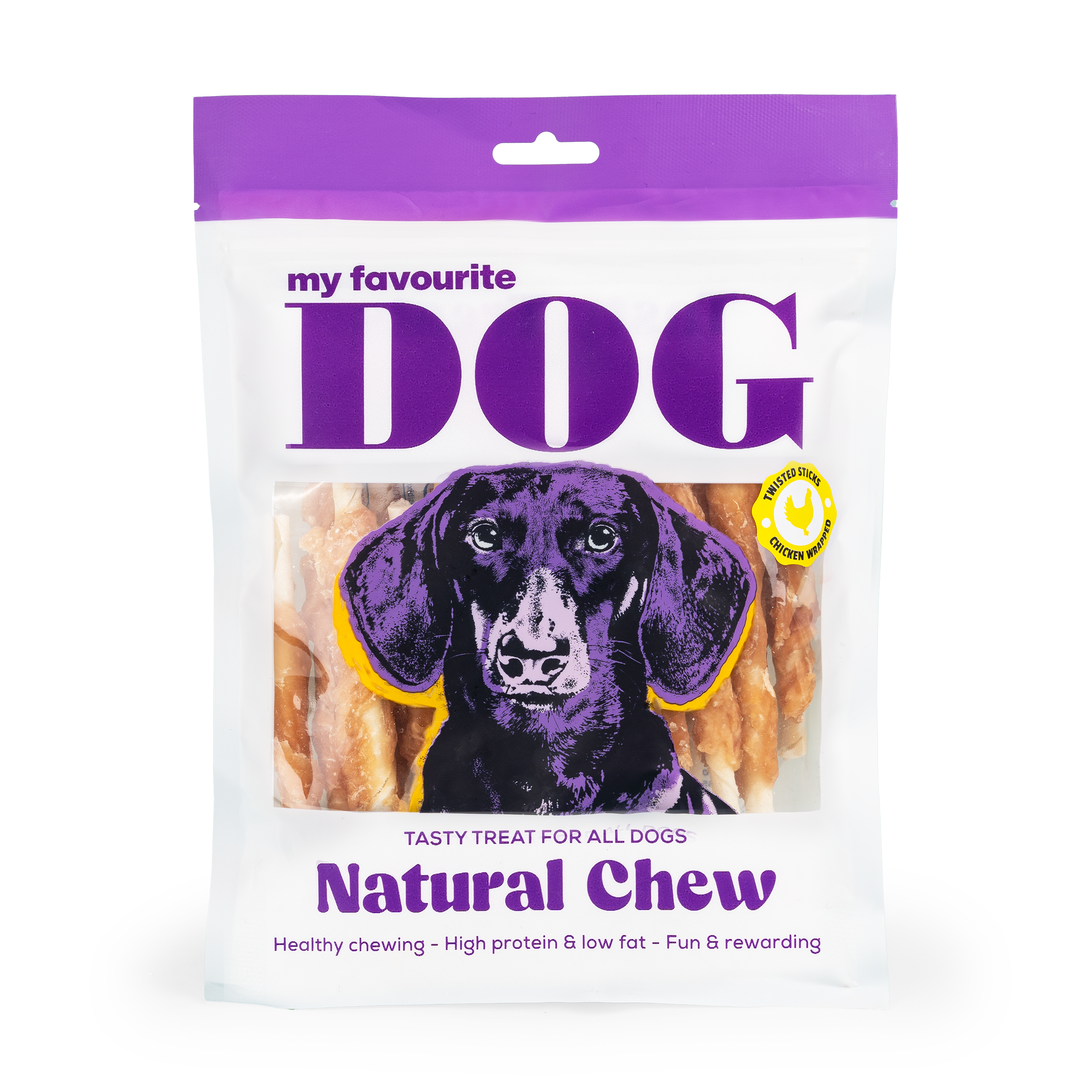 My favourite DOG - Twisted Rawhide Sticks - Chicken 12 cm, 360 g, 30-pack - Hund - ZOO.se