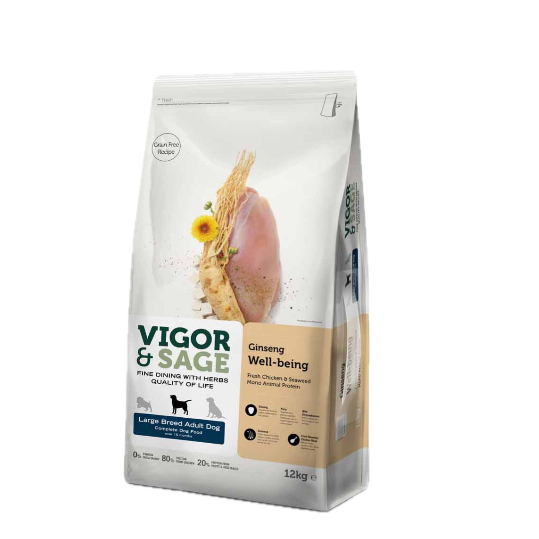 Vigor & Sage Vigor & Sage Well-Being Ginseng Large Breed Adult 12 kg