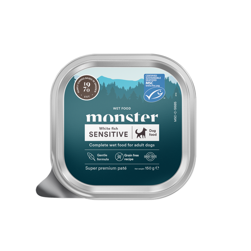 Monster Pet Food Dog Sensitive White Fish Paté 150g