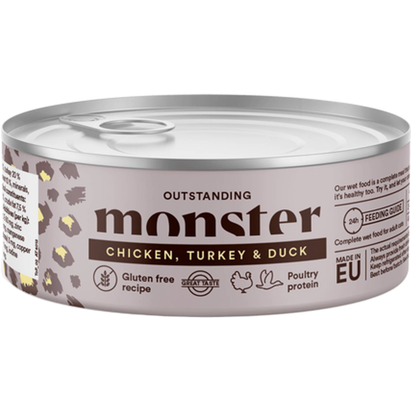 Monster Pet Food - Cat Adult Multi Chicken/Turkey/Duck Burk 100 g - Katt - Kattfoder & kattmat - ZOO.se