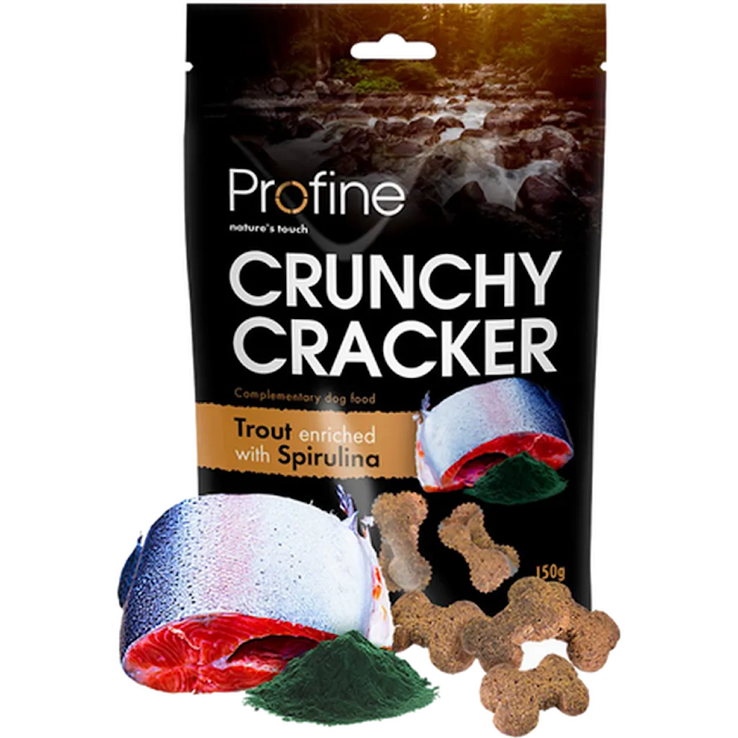 Dog Crunchy Cracker Trout enriched, Spirulina 150g