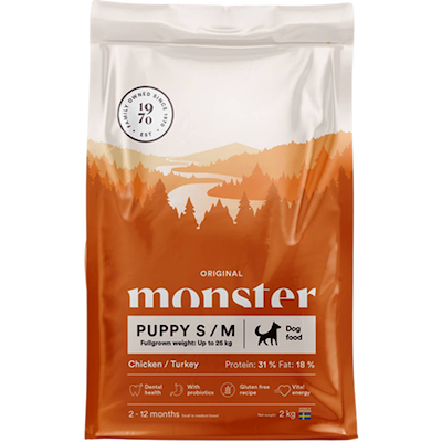 Preview of Monster Pet Food Dog Original Puppy S/M Chicken/Turkey 12 kg