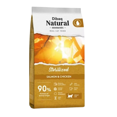 DIBAQ - Cat Natural Moments Sterilized Salmon & Chicken 2 kg - Katt - ZOO.se