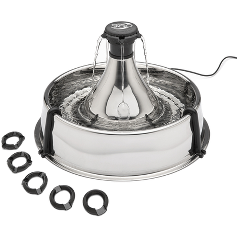 Drinkwell - 360 Stainless Steel Pet Fountain Gray 3,8 L - Katt - Matplats & Vattenfontäner för katt - ZOO.se