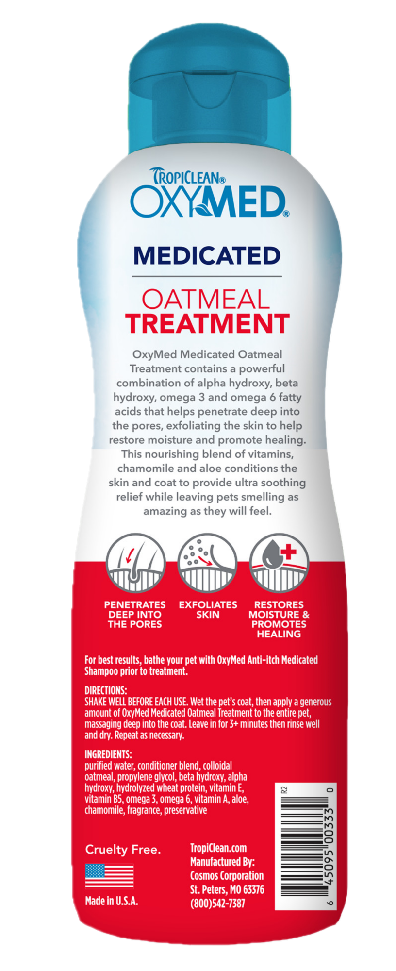 tropiclean oxymed anti itch oatmeal treatment back
