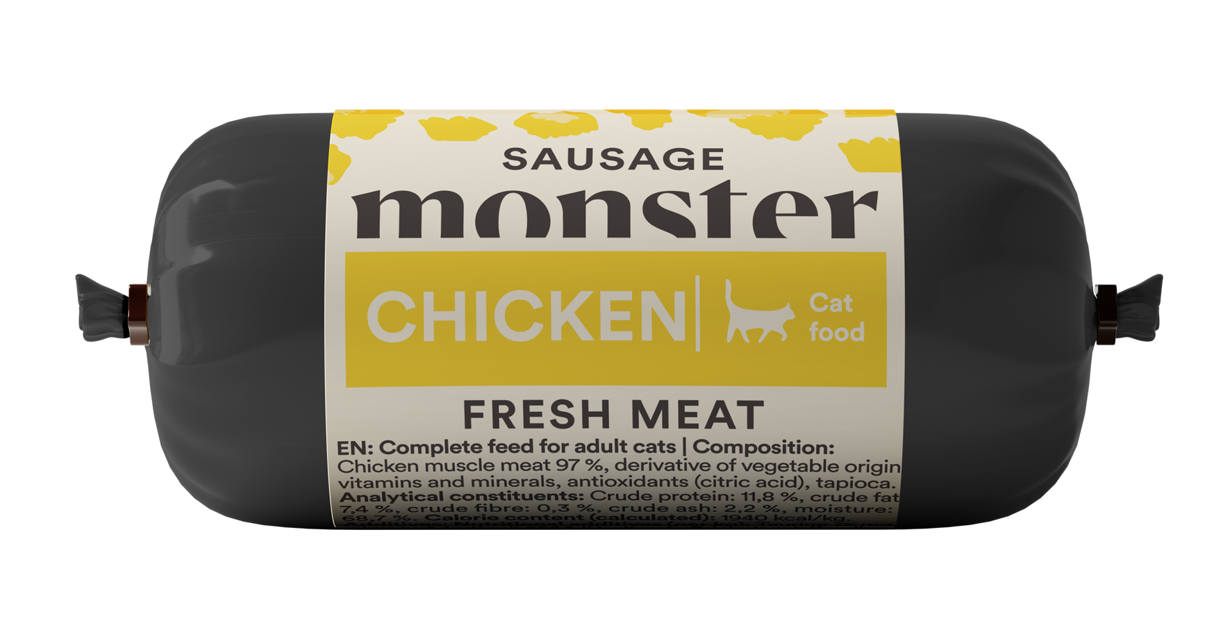 Monster Pet Food - Cat Sausage Chicken 80 g - Katt - Kattfoder & kattmat - Blötmat & våtfoder till katt - ZOO.se