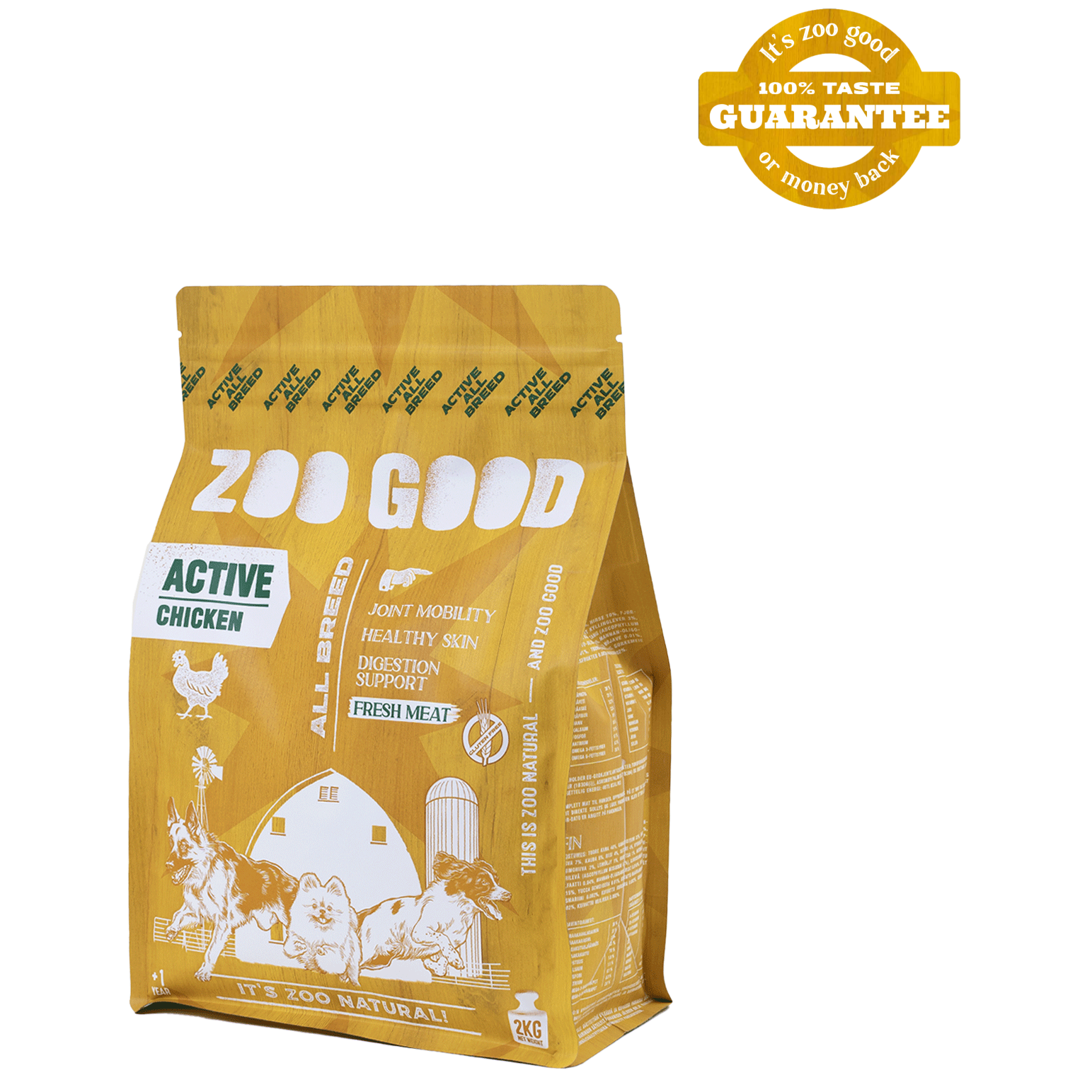ZOO GOOD - Dog Chicken Active Adult All Breed 2 kg - Hund - Hundmat & hundfoder - ZOO.se