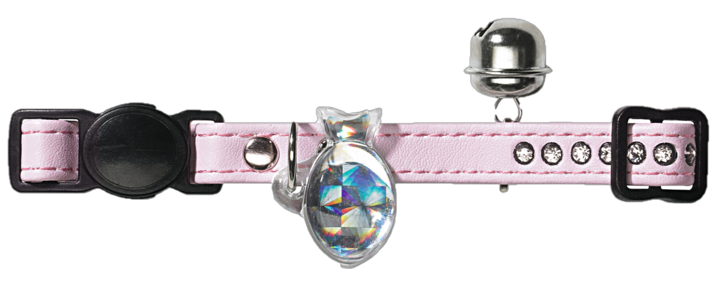 Kattehalsbånd Modern Art Luxury Artificial Leather Light Pink/White One-size - Katt - Halsbånd, kobbel og sele - Kattehalsbånd & reflekshalsbånd - Hunter