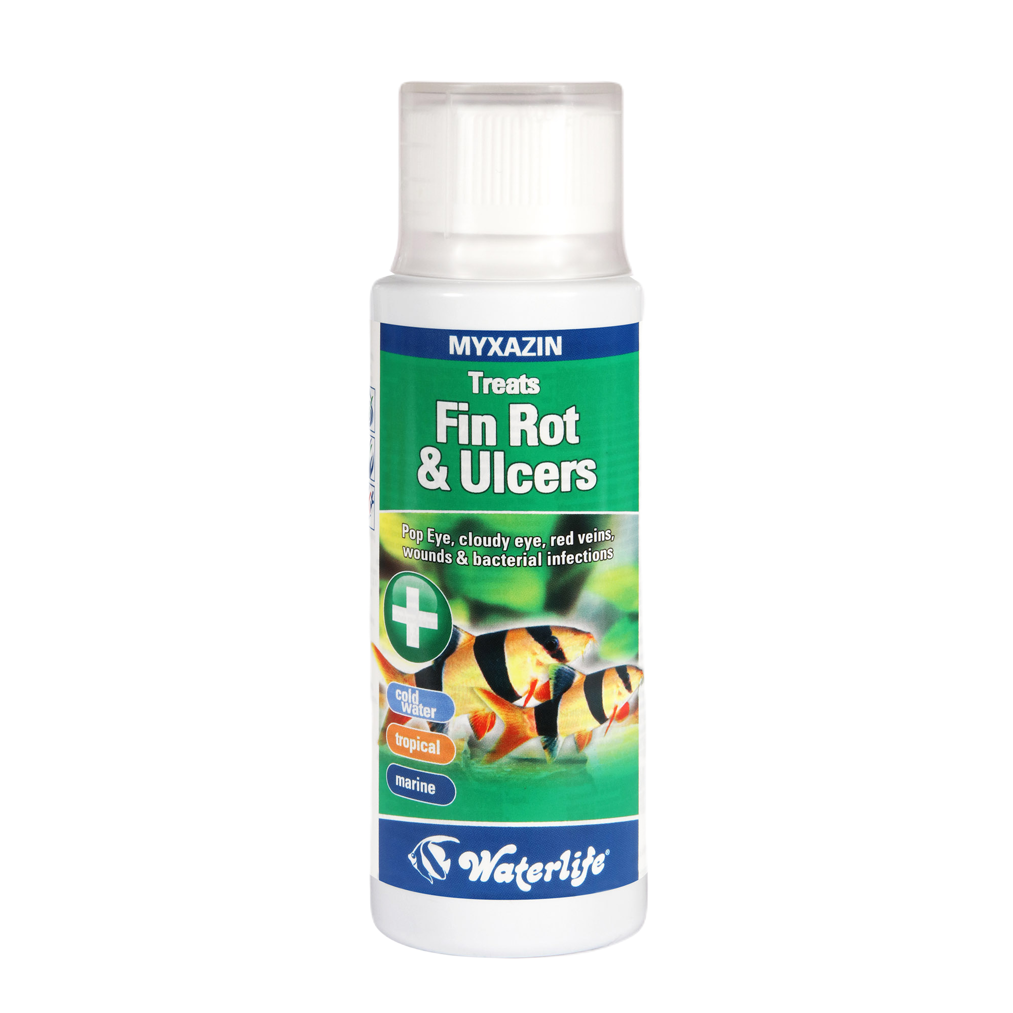 Waterlife - Myxazin, Fin Rot & Ulcers 100 ml - Akvaristik - Vattenpreparat för akvarium - ZOO.se
